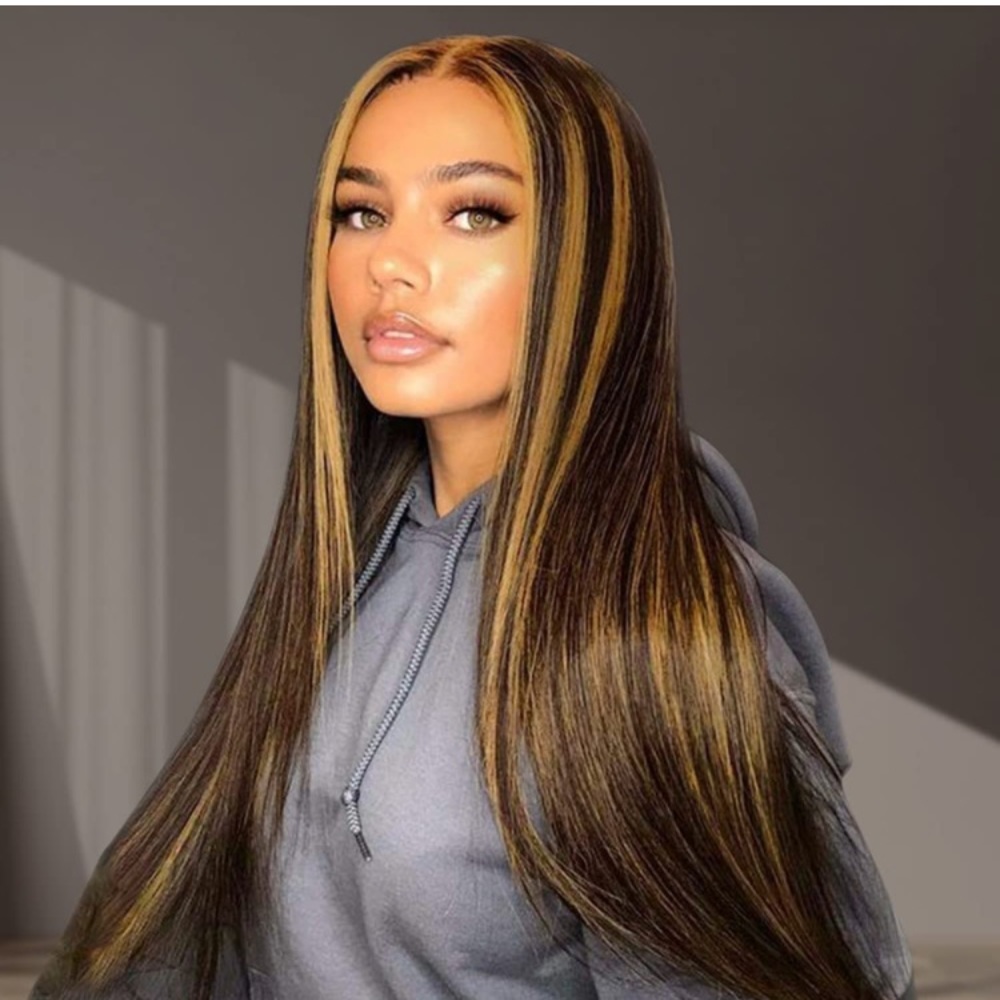 26inch Long Straight T-Part Lace Front Wigs